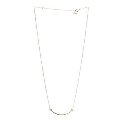 Tiffany 18K Yellow Gold Small T Smile Pendant Necklace 3 of 6