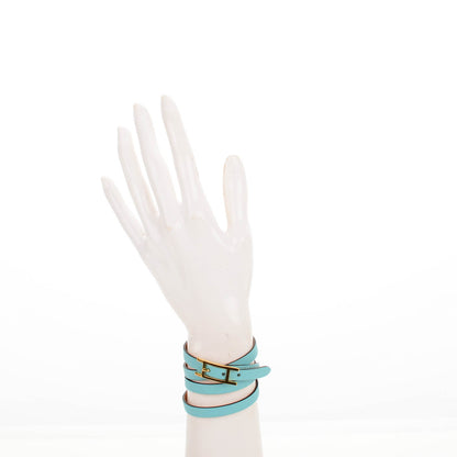 Hermes Swift Hapi 3 MM Triple Tour Wrap Bracelet S Bleu Atoll 2 of 7
