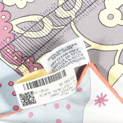 Hermes Silk Le Premier Chant Scarf 90 Violet Bleu Glacier 6 of 7