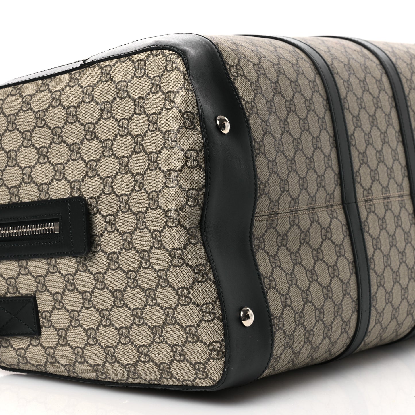 GG Supreme Monogram Selleria Calfskin Large Duffle Beige Ebony Black
