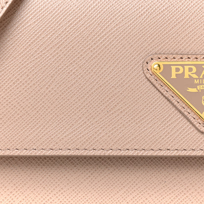 Prada Saffiano Wallet With Shoulder Strap Cipria 13 of 15