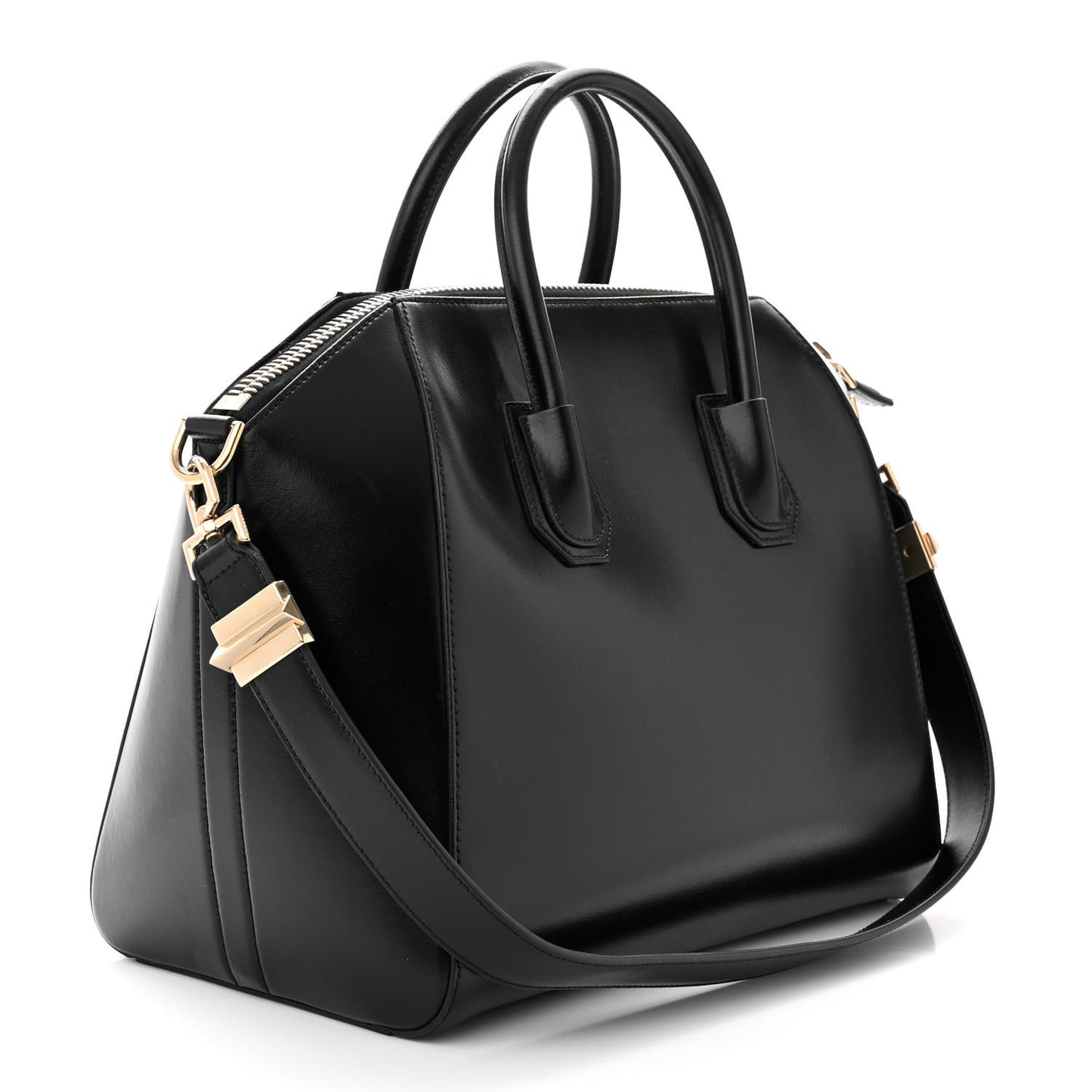 Shiny Lord Calfskin Medium Antigona Black