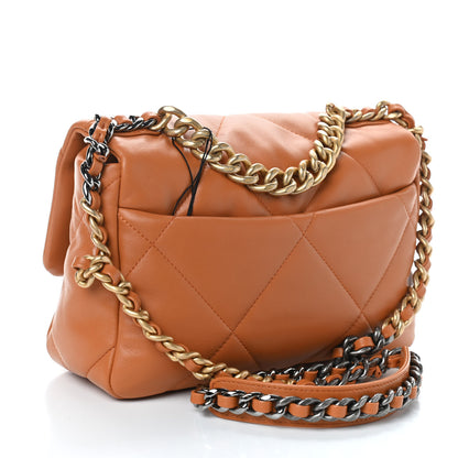 Chanel Lambskin Quilted Medium Chanel 19 Flap Light Brown 2 of 4