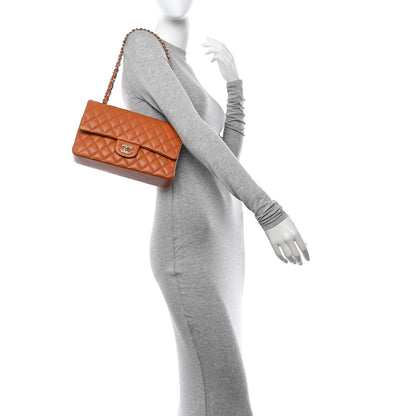 Chanel Caviar Quilted Medium Double Flap Light Brown 2 of 12