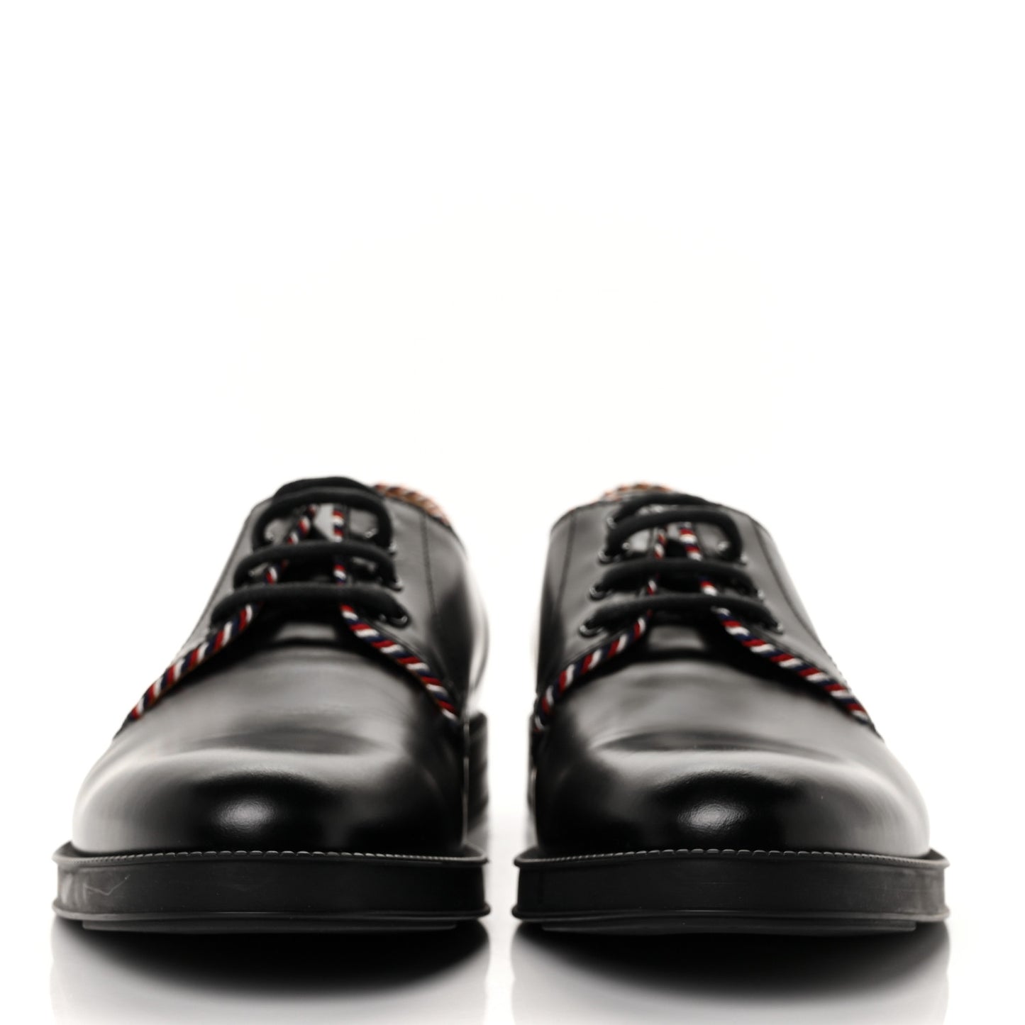 Calfskin Embroidered Mens Lace Up Oxfords 10 Black