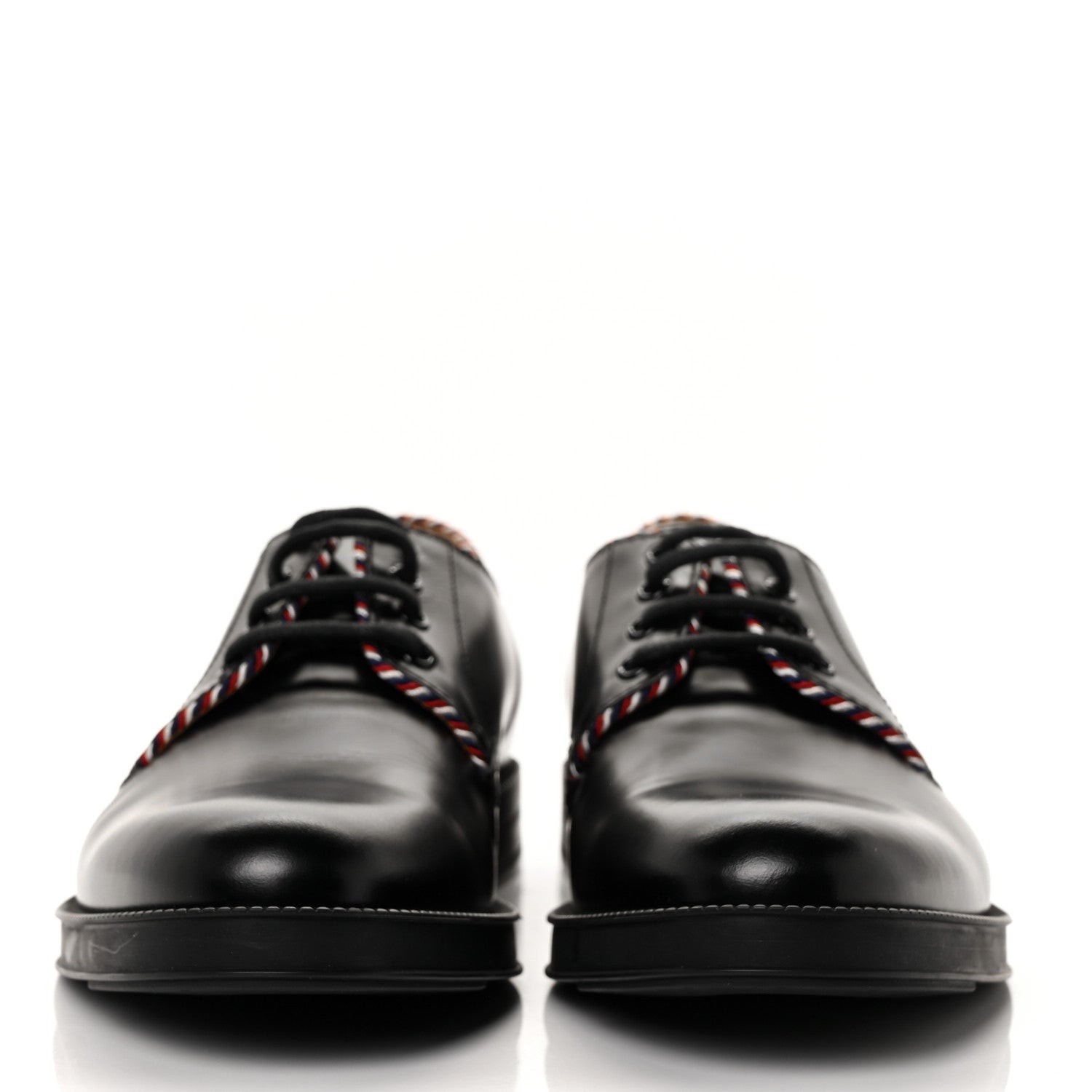 Gucci Calfskin Embroidered Mens Lace Up Oxfords 10 Black 2 of 7