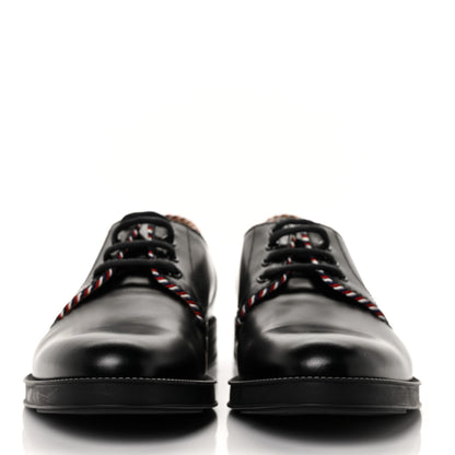 Gucci Calfskin Embroidered Mens Lace Up Oxfords 10 Black 2 of 7