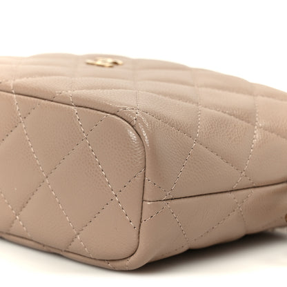 Chanel Caviar Quilted Hobo Clutch With Chain Dark Beige 10 of 11