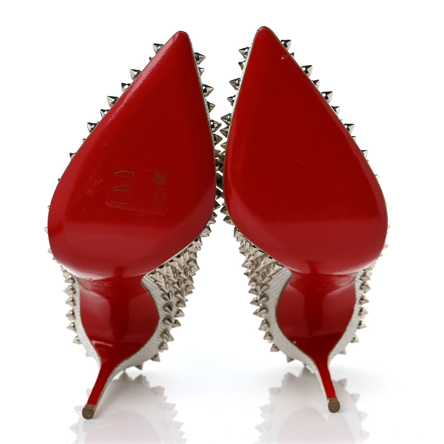 Christian Louboutin Glitter Diams Follies Spikes 100 Pumps 36 Colombe 5 of 9