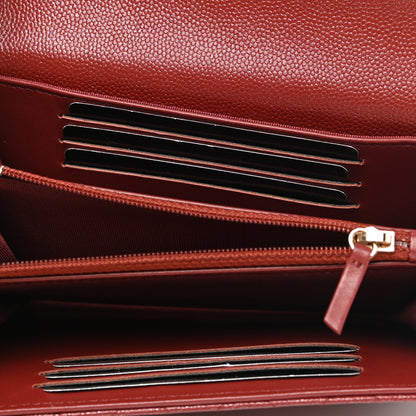 Chanel Iridescent Caviar Quilted Medium Flap Wallet Burgundy 5 of 8