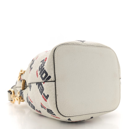 Fendi X FILA Vitello F is Fendi Mania Mini Mon Tresor Bucket Bag White 4 of 11