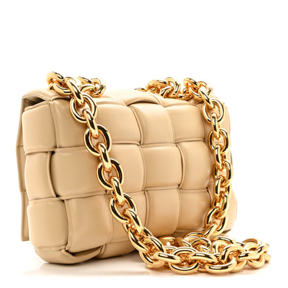 Bottega Veneta Lambskin Maxi Intreccio Padded Chain Cassette Crossbody Bag Porridge 3 of 12