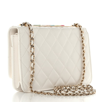 Chanel Lambskin Quilted Trendy CC Wallet On Chain WOC White 3 of 12