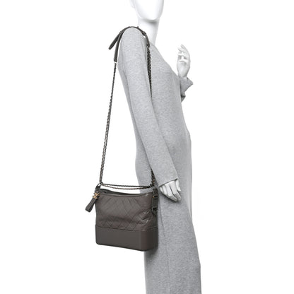 Chanel Aged Calfskin Quilted Medium Gabrielle Hobo Grey 2 of 10