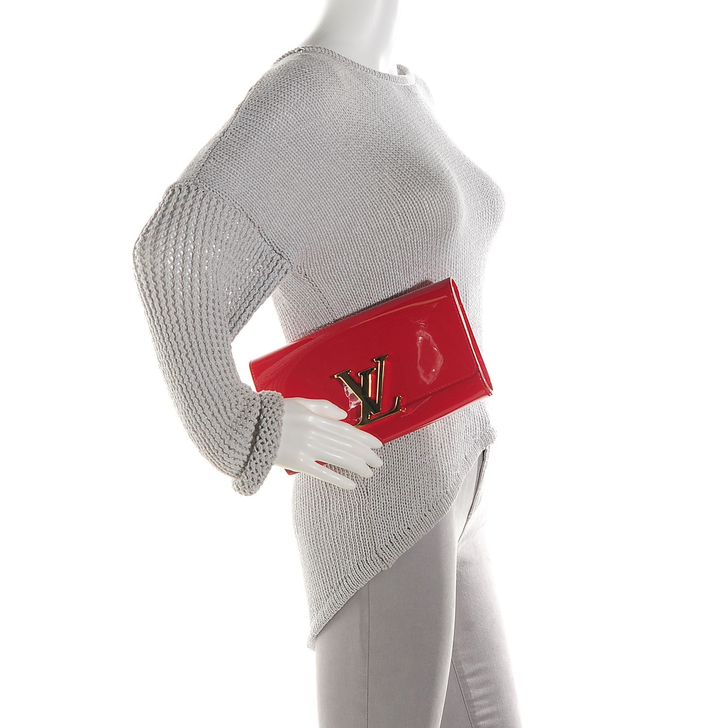 Louis Vuitton Patent Louise Clutch Rouge 2 of 7