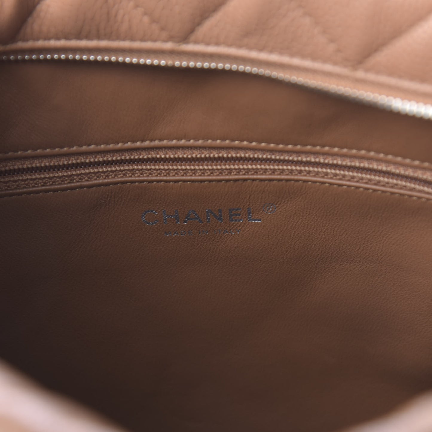 Caviar Quilted Large Camera Case Tan