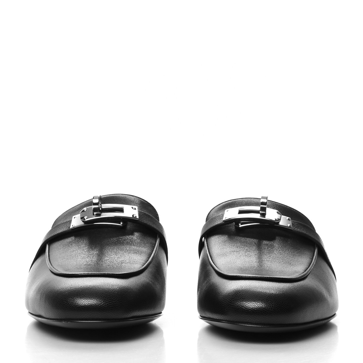 Hermes Goatskin Oz Mules 37 Black 2 of 9