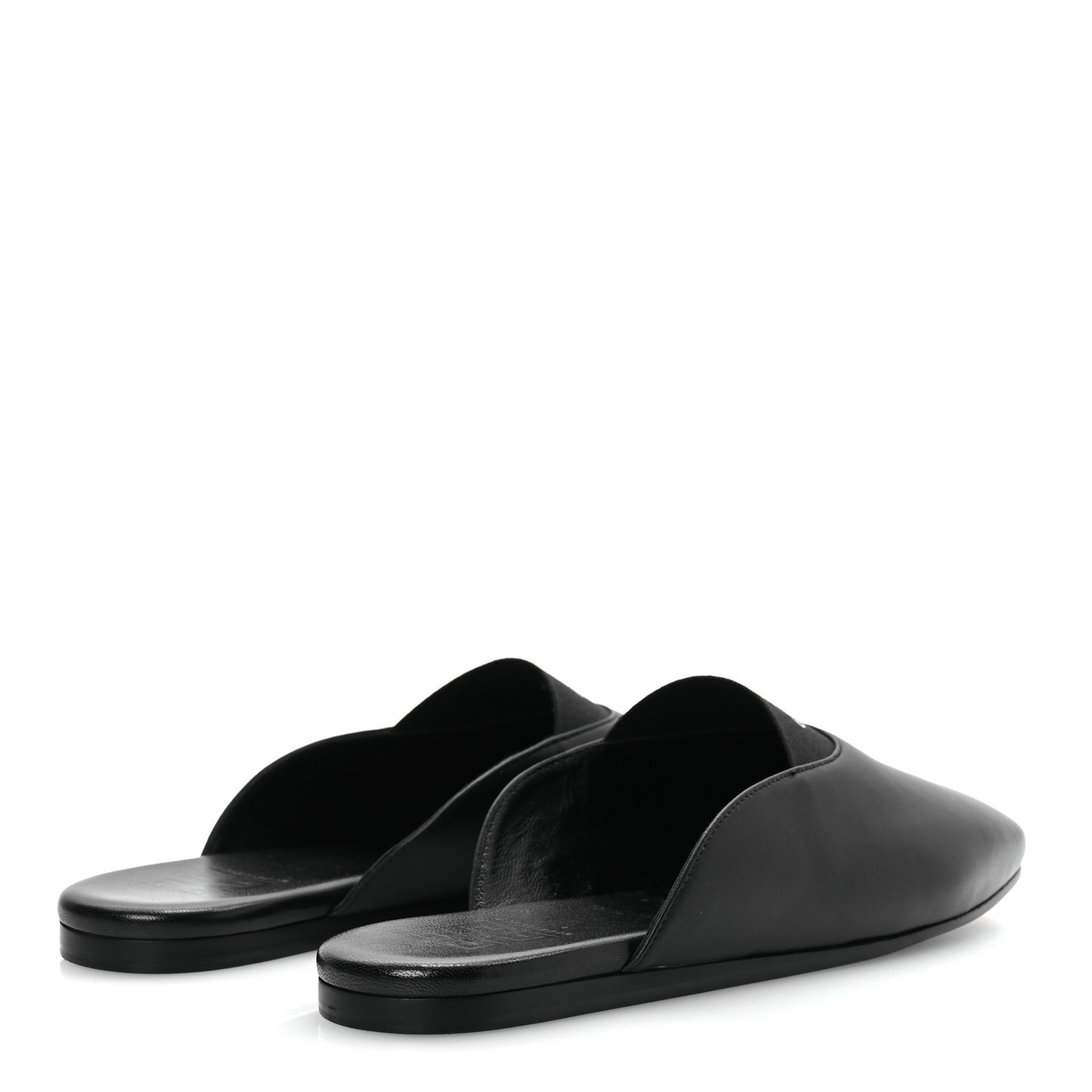 Calfskin Dune Bedford Logo Mule Slides 36 Black