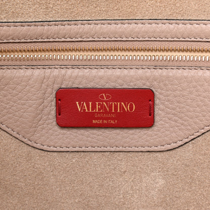 Valentino Garavani Grained Calfskin Rockstud Shoulder Tote Poudre 6 of 12