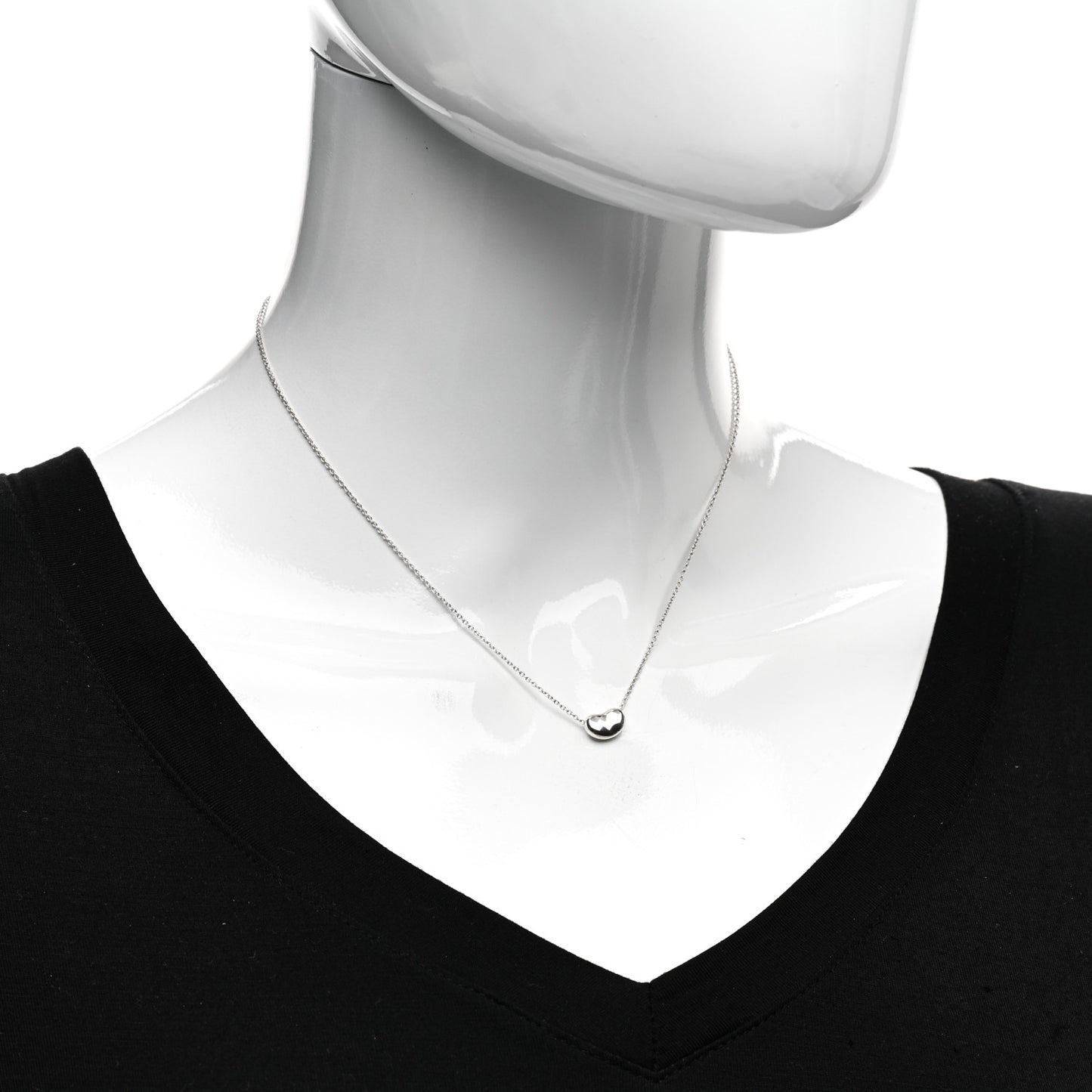 Sterling Silver 9mm Elsa Peretti Bean Pendant Necklace