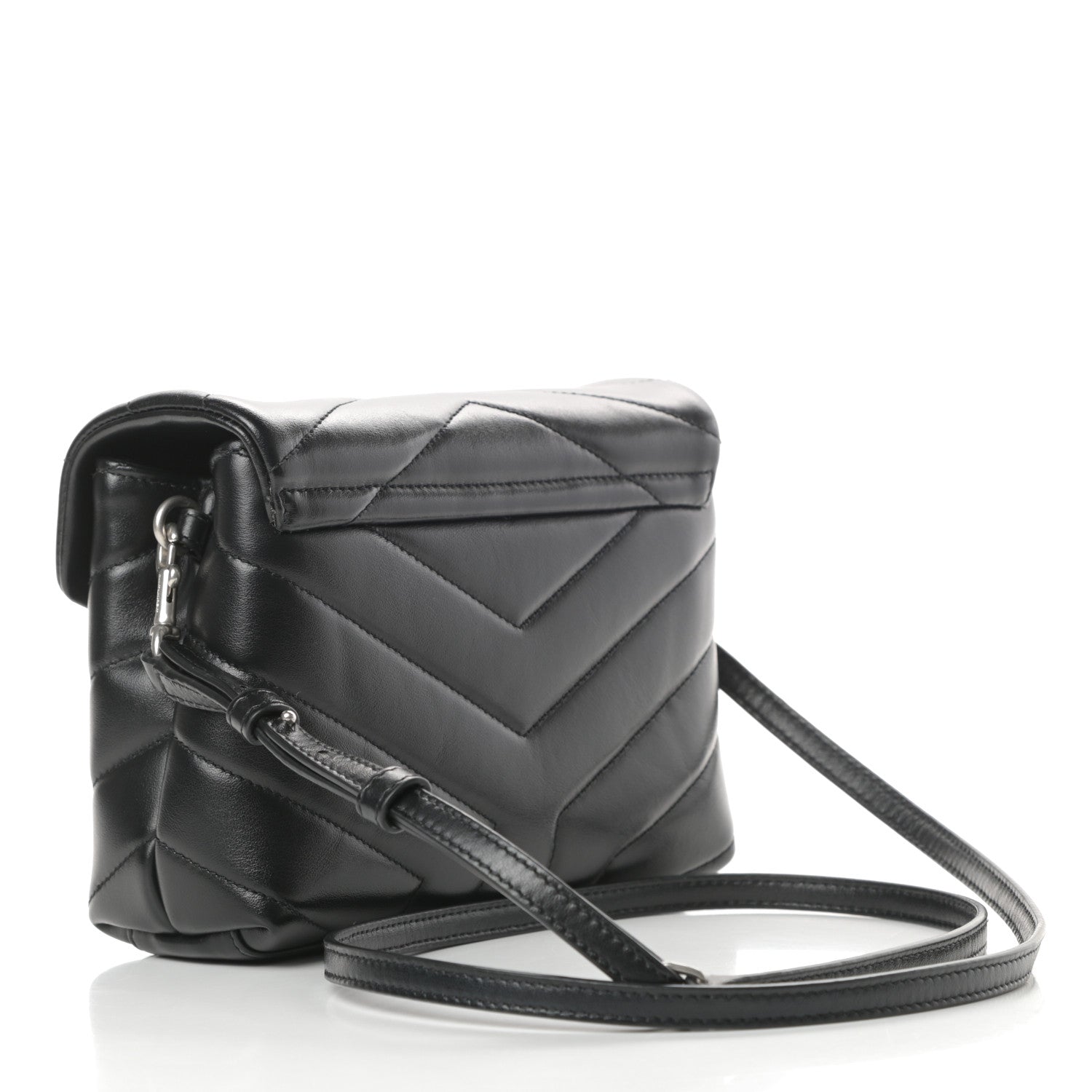 Saint Laurent Calfskin Y Quilted Monogram Toy Loulou Crossbody Bag Black 3 of 11