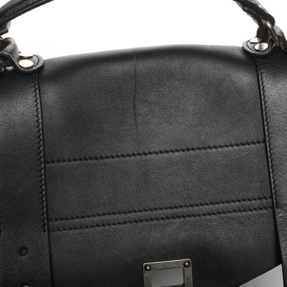 Proenza Schouler Calfskin Triangle Print Medium PS1 Satchel Black White 7 of 8