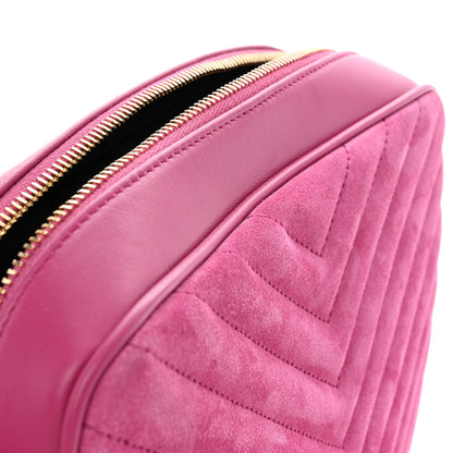 Saint Laurent Suede Matelasse Monogram Lou Camera Bag Rose 11 of 11