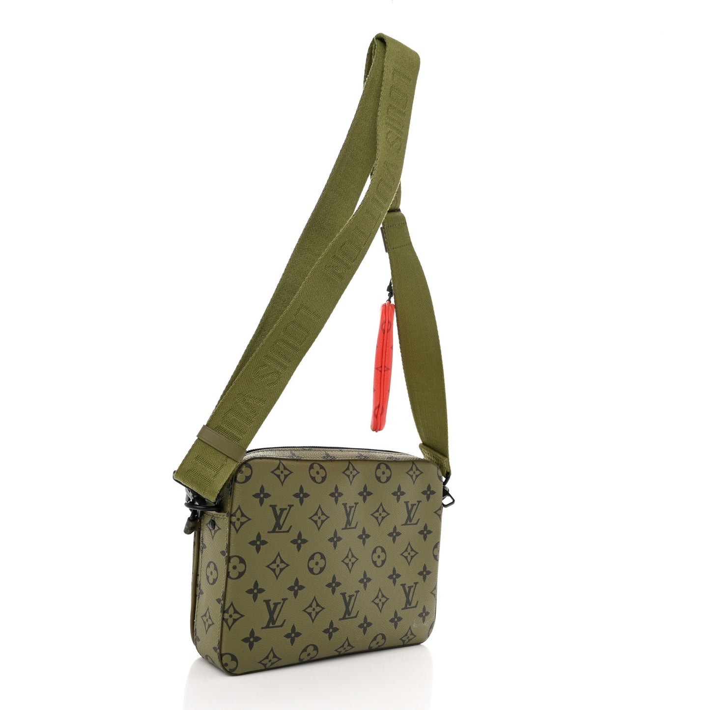Monogram Trio Messenger Khaki Vermillion