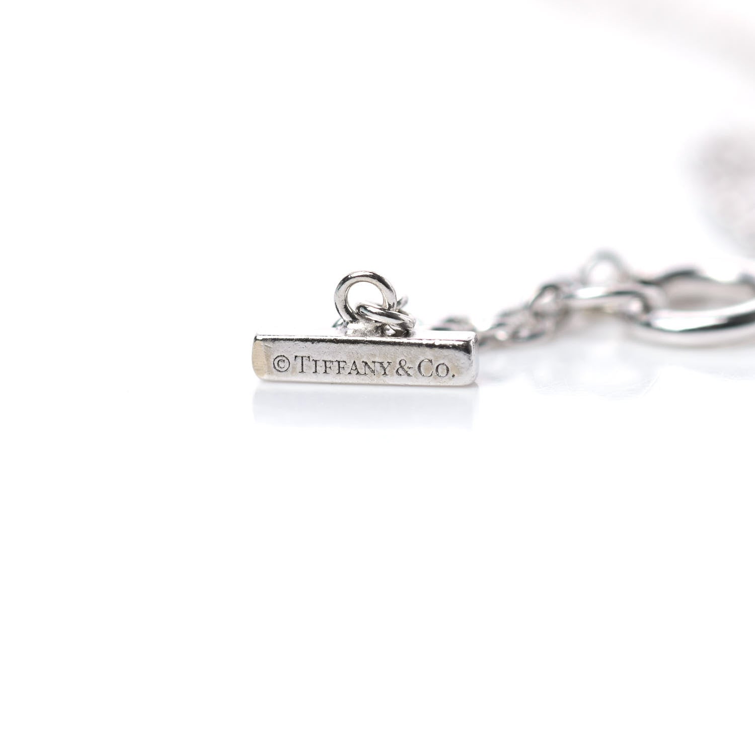 Tiffany 18K White Gold Diamond T Smile Bracelet 5 of 6