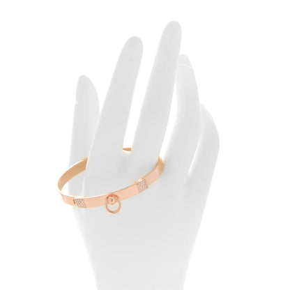 Hermes 18K Rose Gold Diamond PM Collier De Chien Bracelet SH 2 of 6