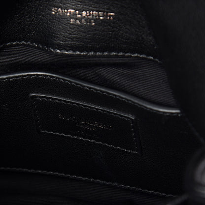 Saint Laurent Sheepskin Matelasse Chevron Monogram Medium College Bag Black 12 of 16