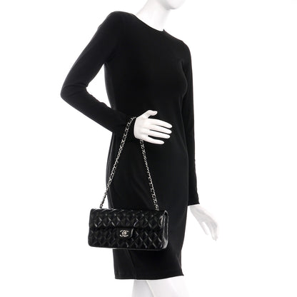Chanel Lambskin Quilted East West Flap Black 2 of 10