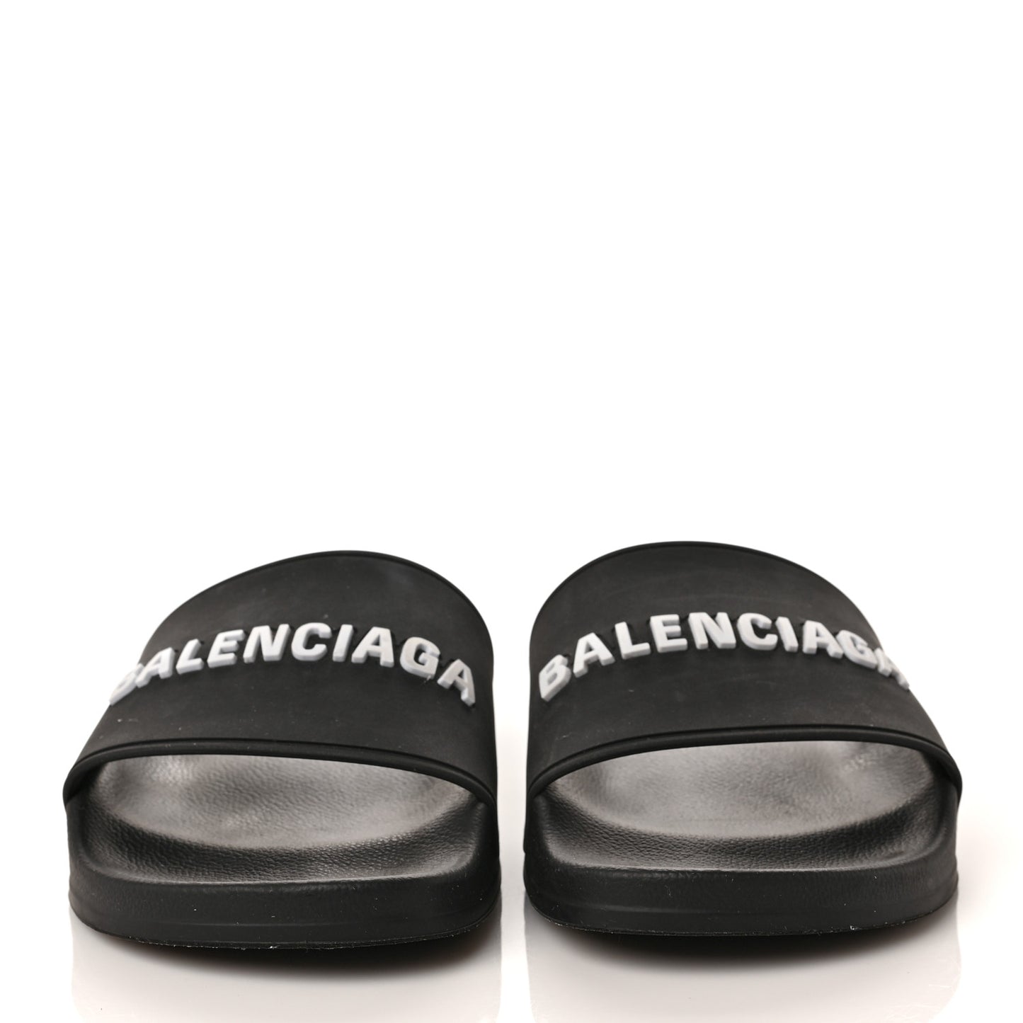 Rubber Womens Logo Pool Slide Sandals 39 Black White