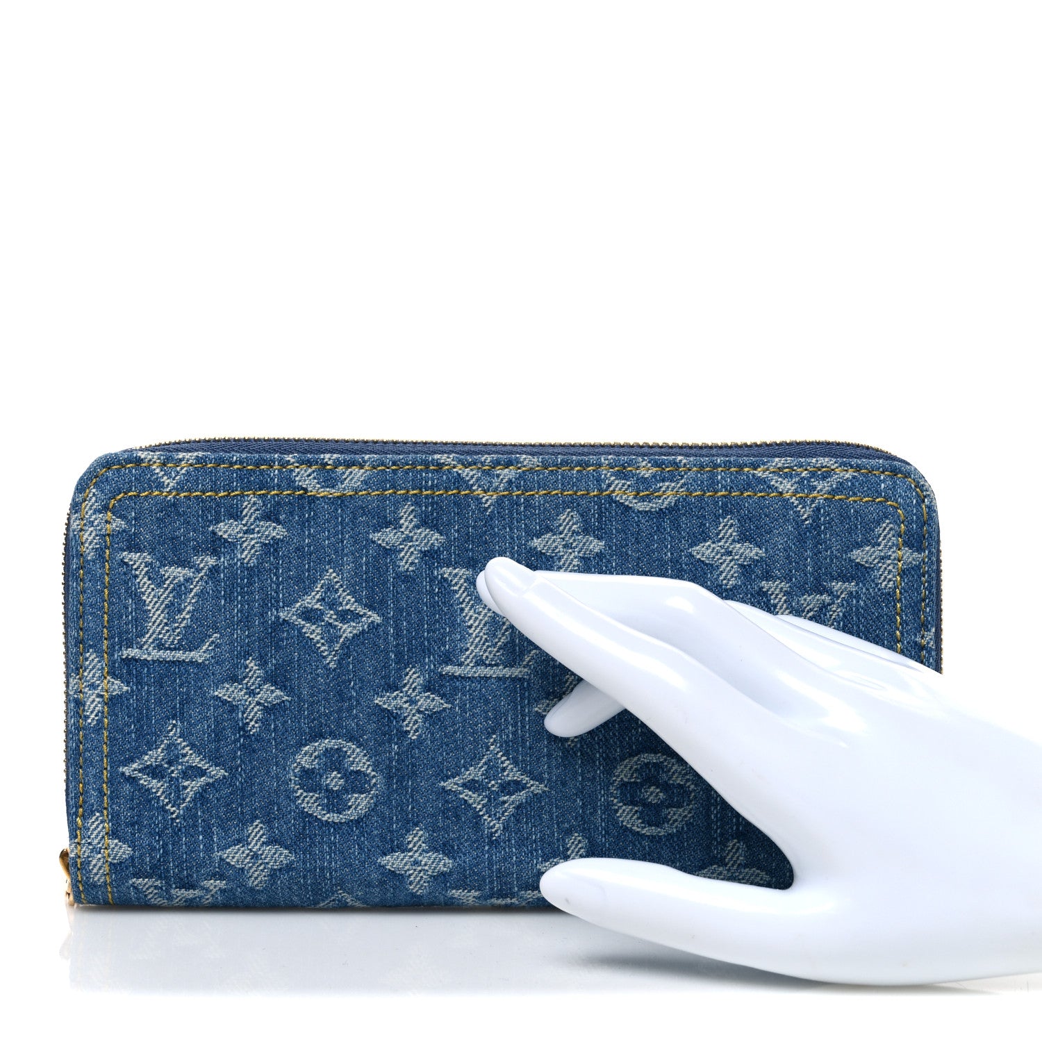 Louis Vuitton Monogram Denim Zippy Wallet NM Blue 2 of 6