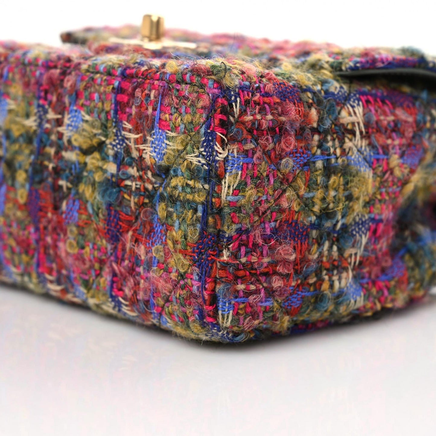 Tweed Quilted Mini Square Flap Multicolor