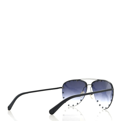Louis Vuitton Metal Monogram The Party Aviator Sunglasses Z0973U Black 4 of 7