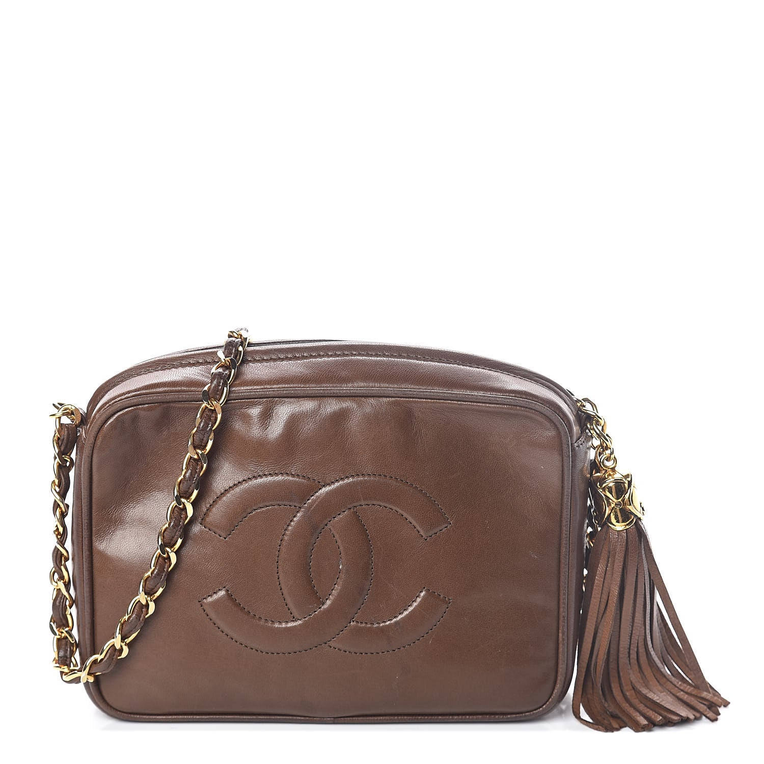 Chanel Lambskin Tassel Camera Case Brown 1 of 10