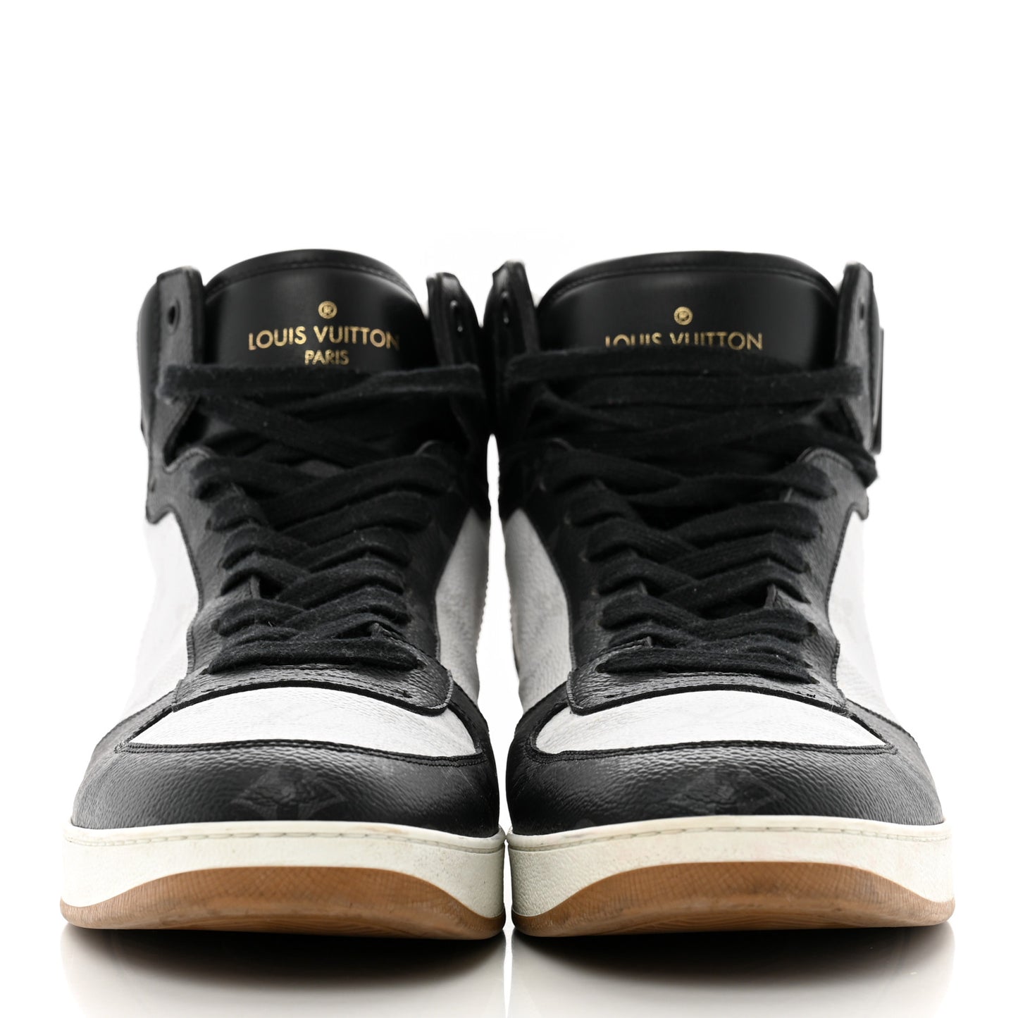 Calfskin Monogram Mens Rivoli High Top Sneakers 9 Black
