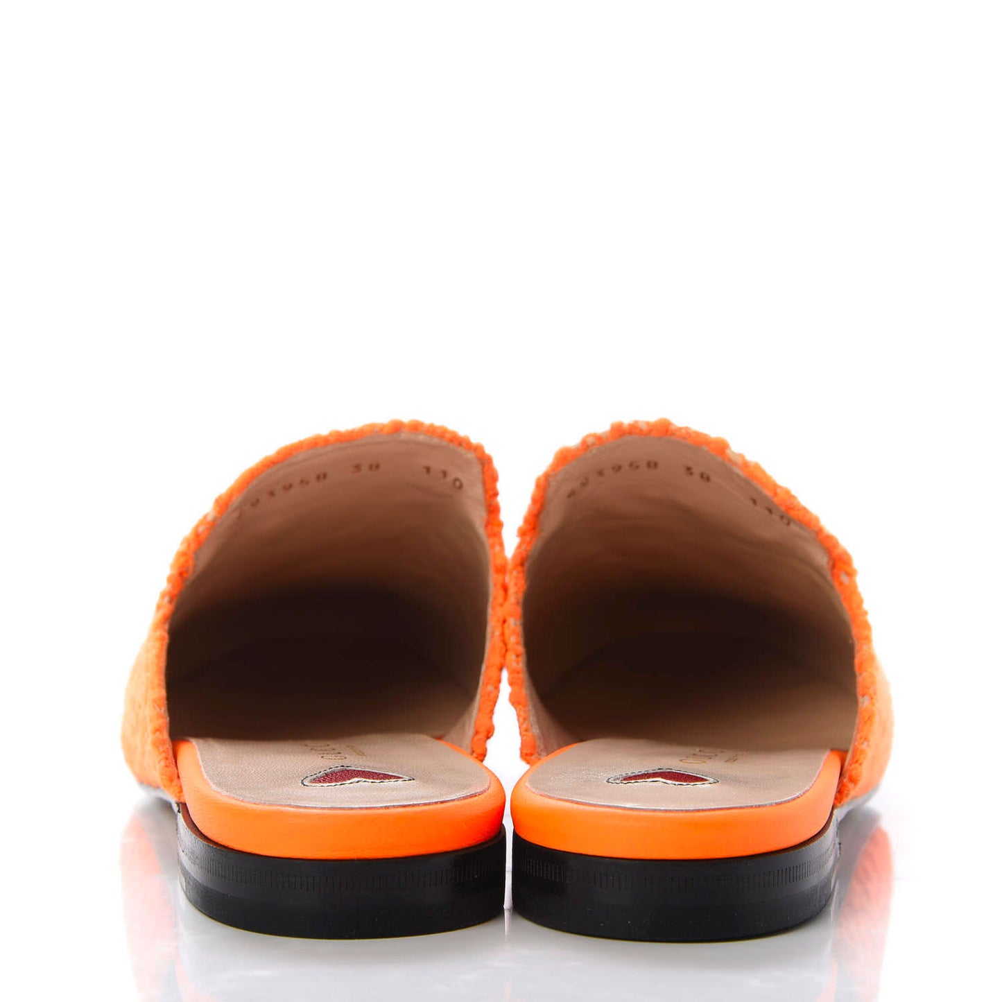 Lace Malaga Kid Womens Princetown Slippers 38 Orange Fluo Skin Rose