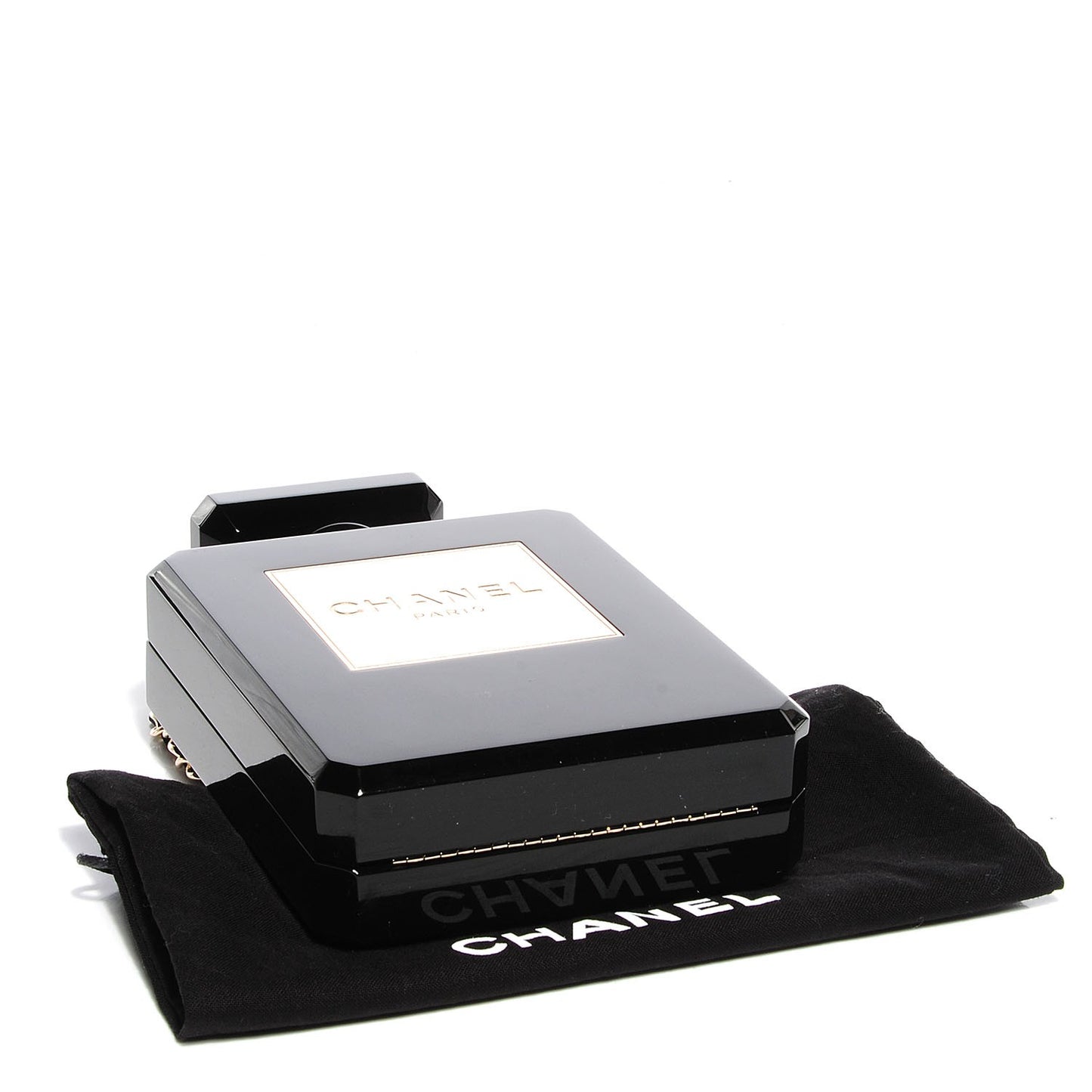 Plexiglass Perfume Bottle Clutch Black