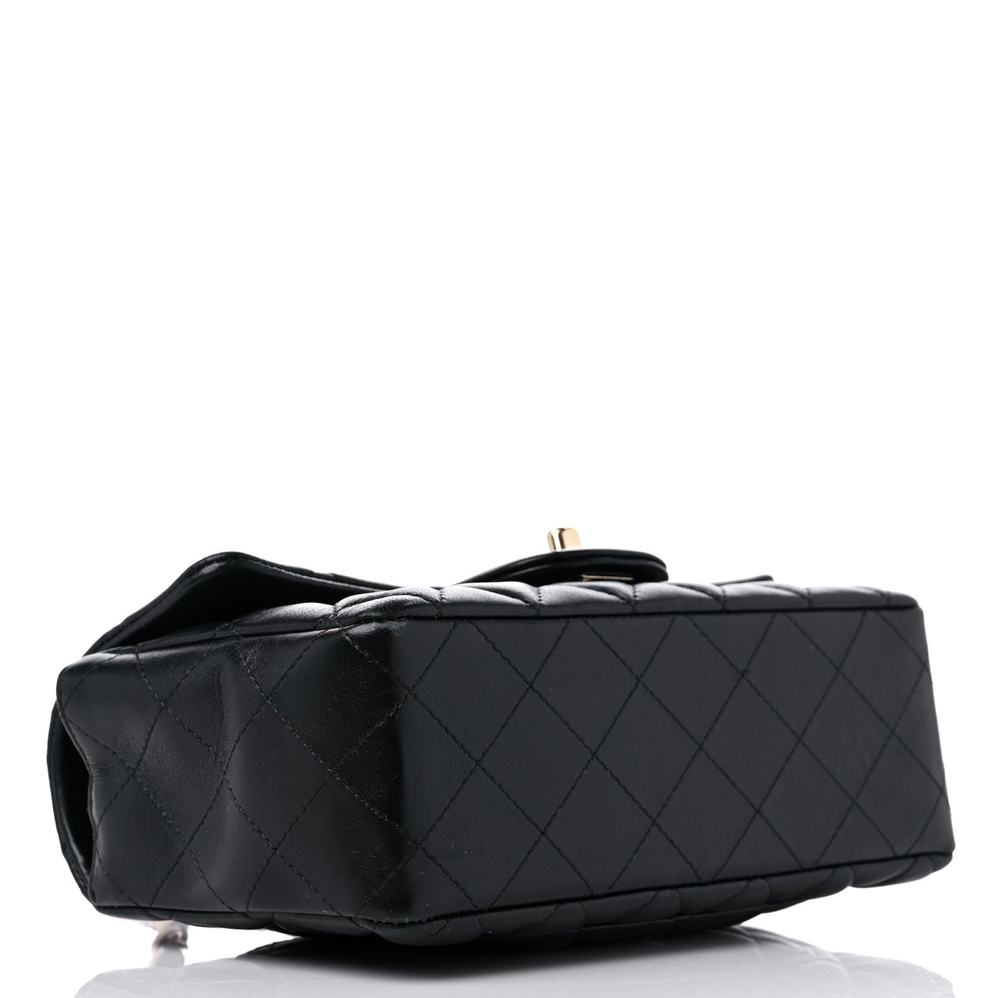 Lambskin Quilted Mini Rectangular Flap Black