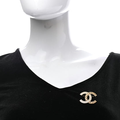 Chanel Baguette Crystal Quilted CC Brooch Gold 2 of 5