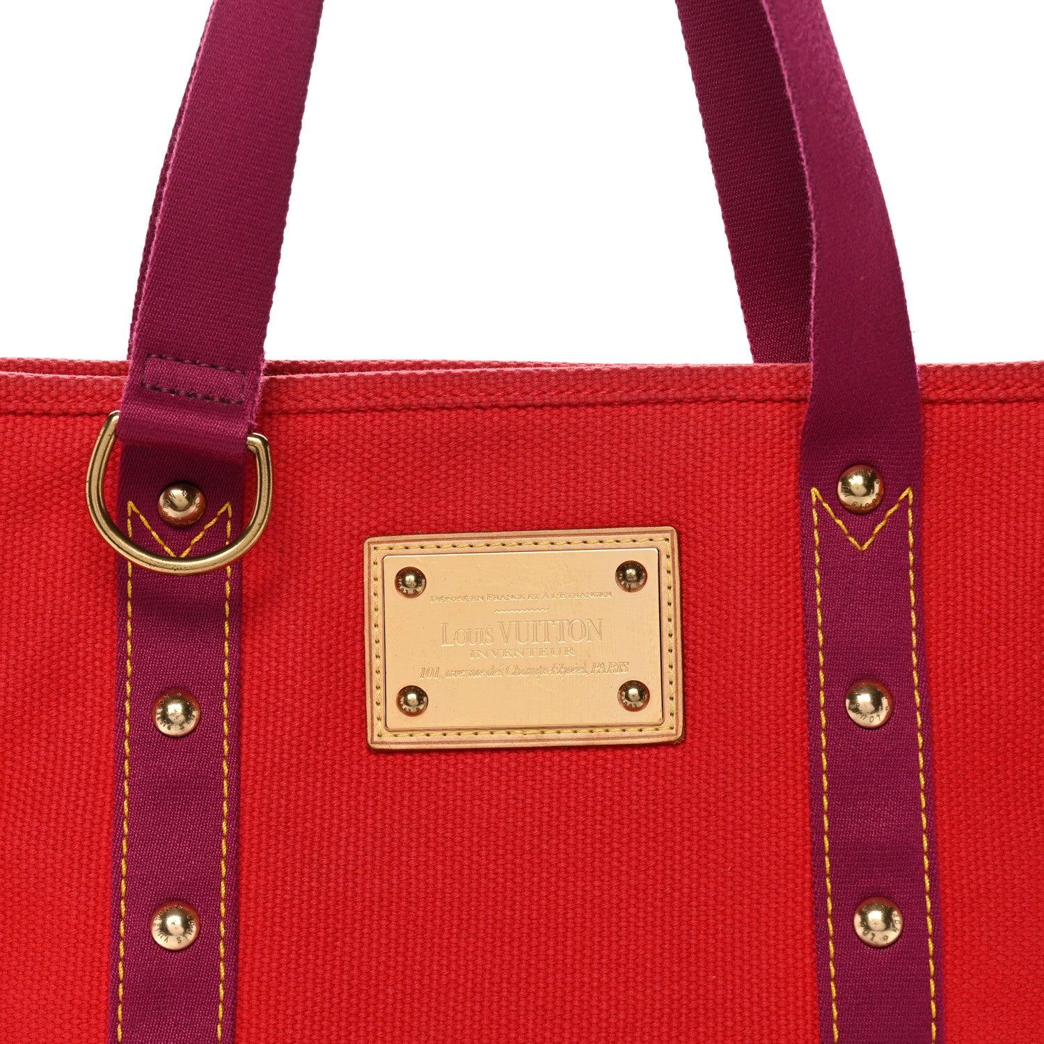 Louis Vuitton Toile Antigua Cabas MM Red Pink 7 of 10