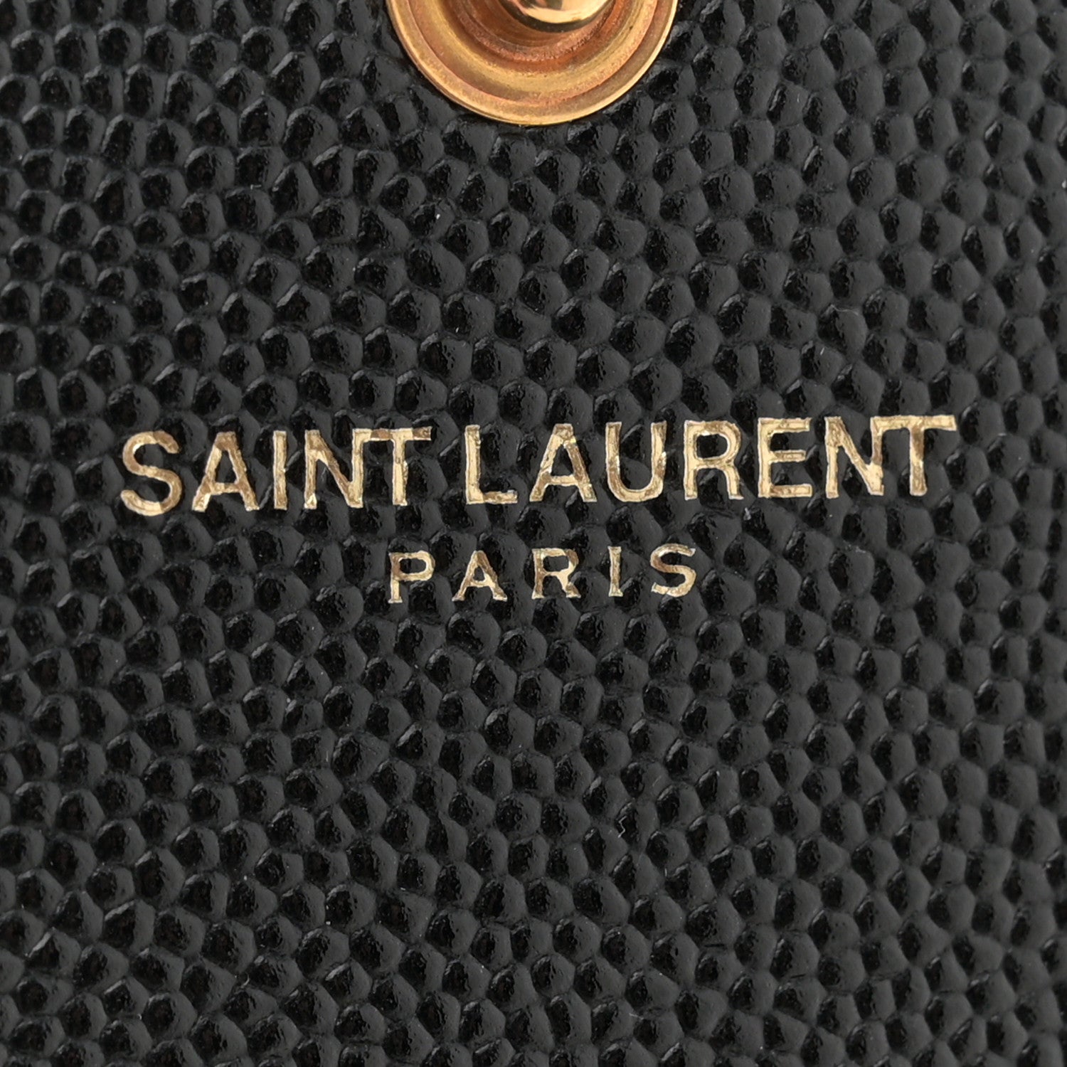 Saint Laurent Grain De Poudre Matelasse Chevron Monogram Envelope Chain Wallet Black 6 of 11