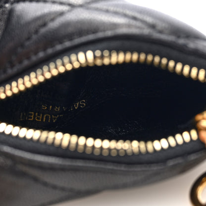 Saint Laurent Lambskin Quilted Berlingo Bag Charm Black 5 of 7