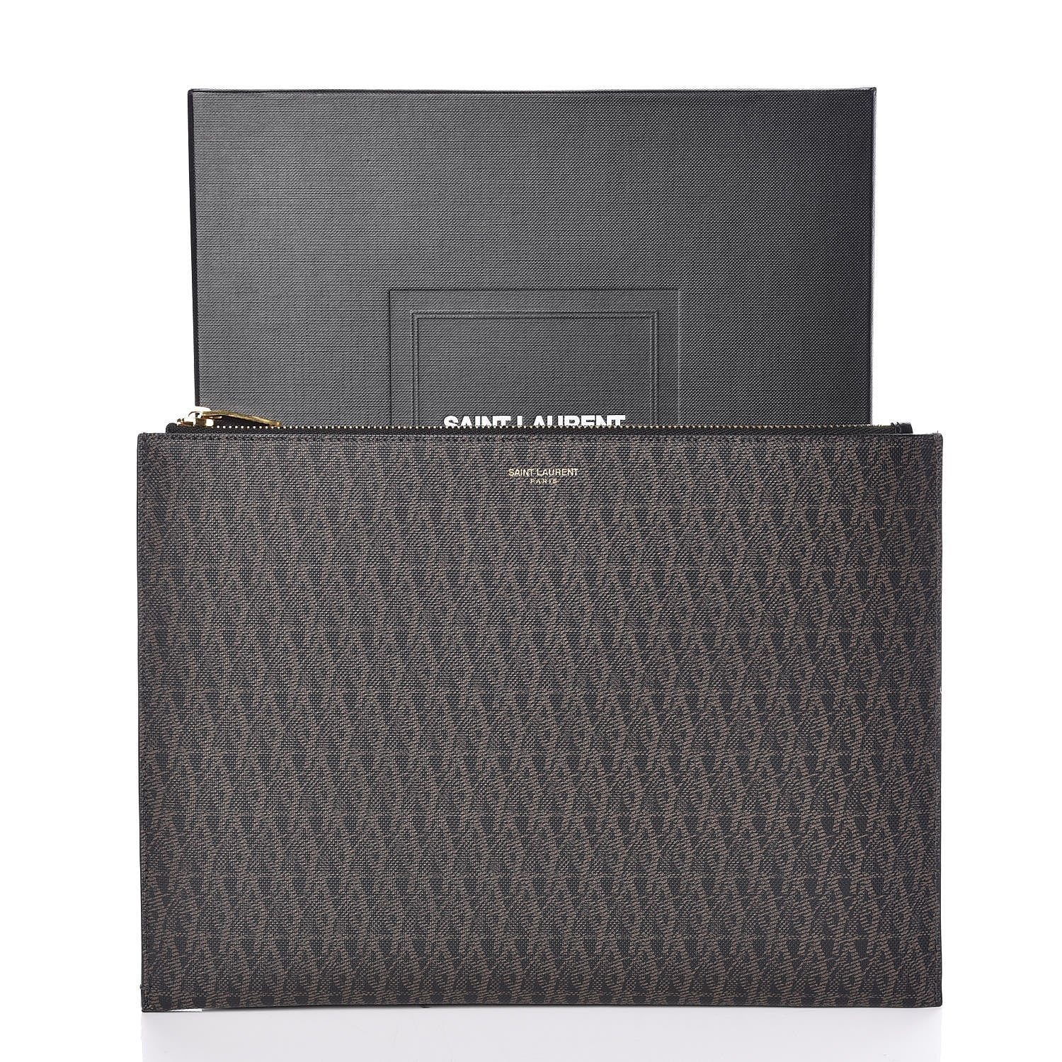Saint Laurent Toile Classic Monogram IPad Pouch Black Lino 8 of 8