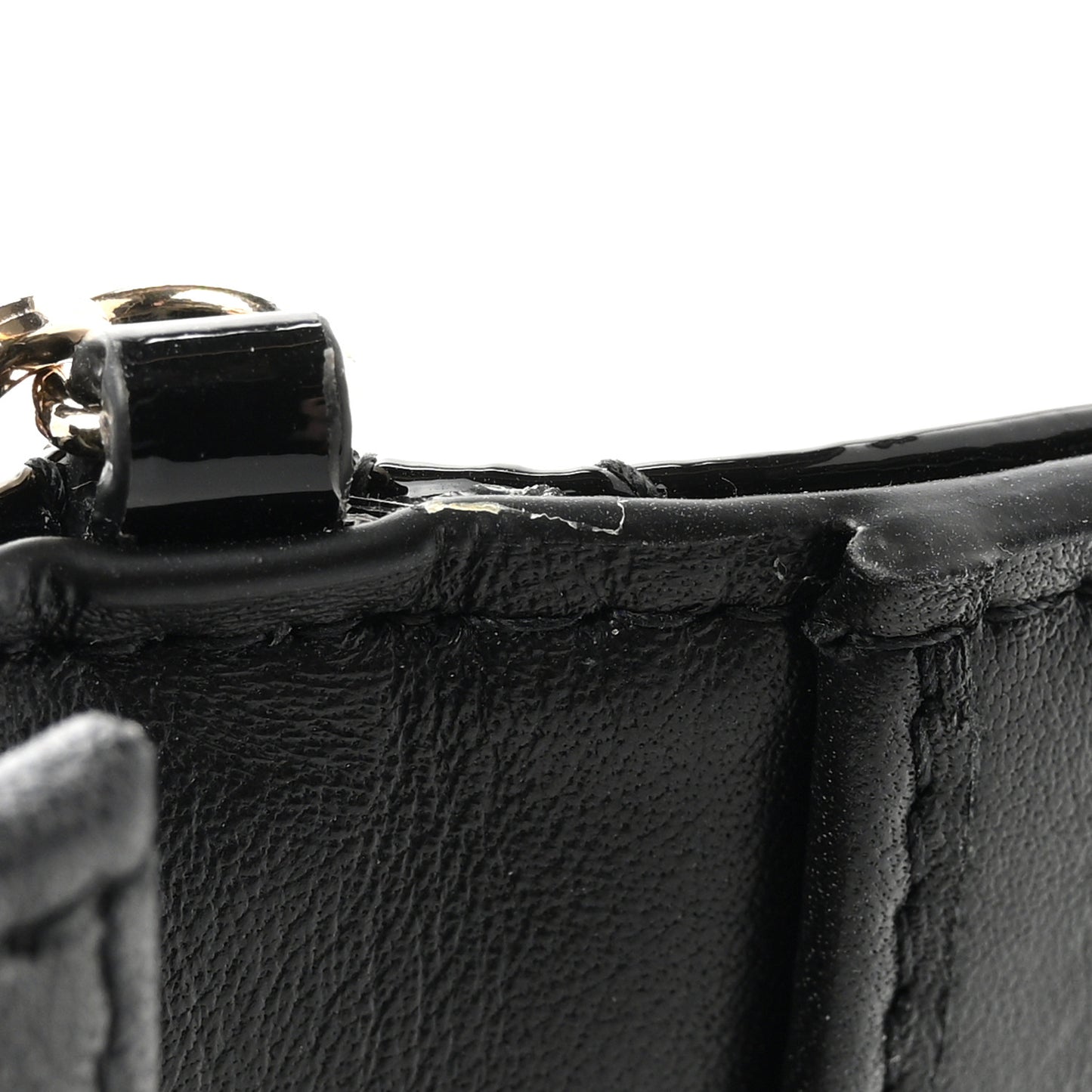 Patent Cannage Small Lady Dior Flap Card Holder Black