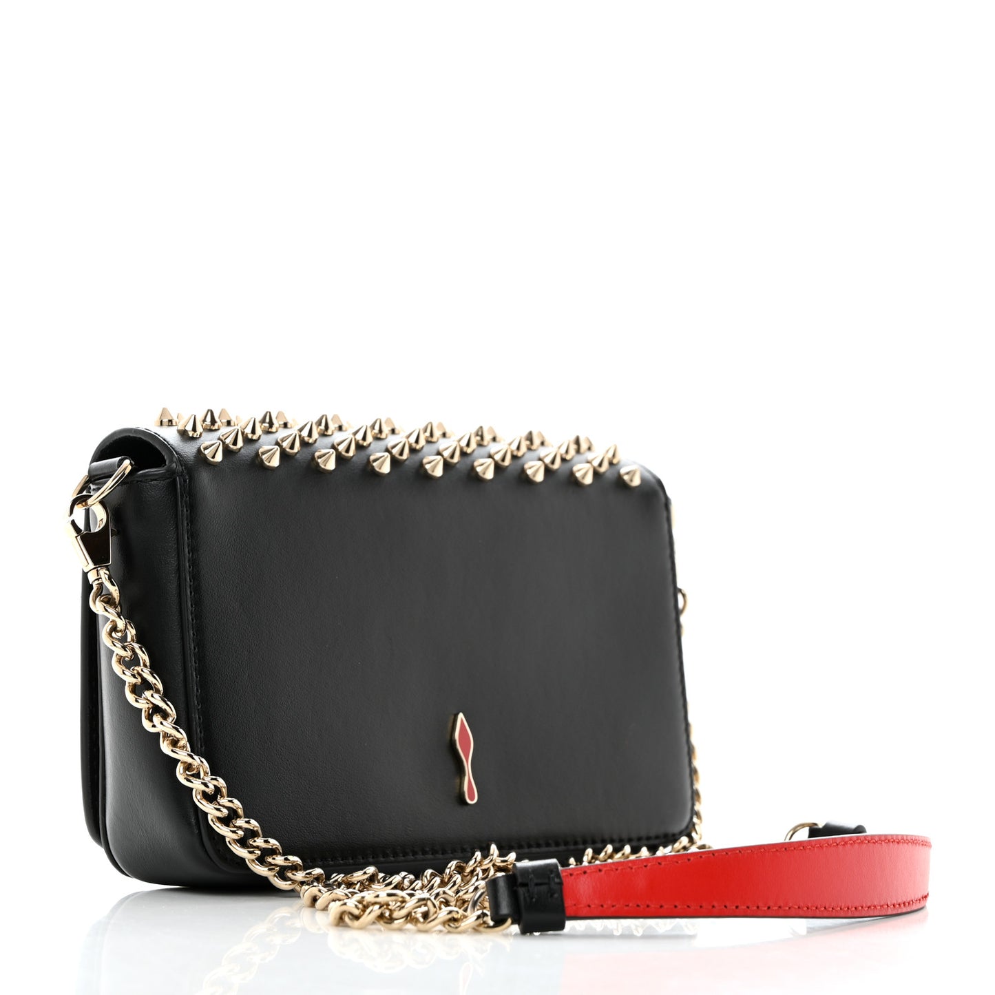 Calfskin Spiked Zoompouch Crossbody Black