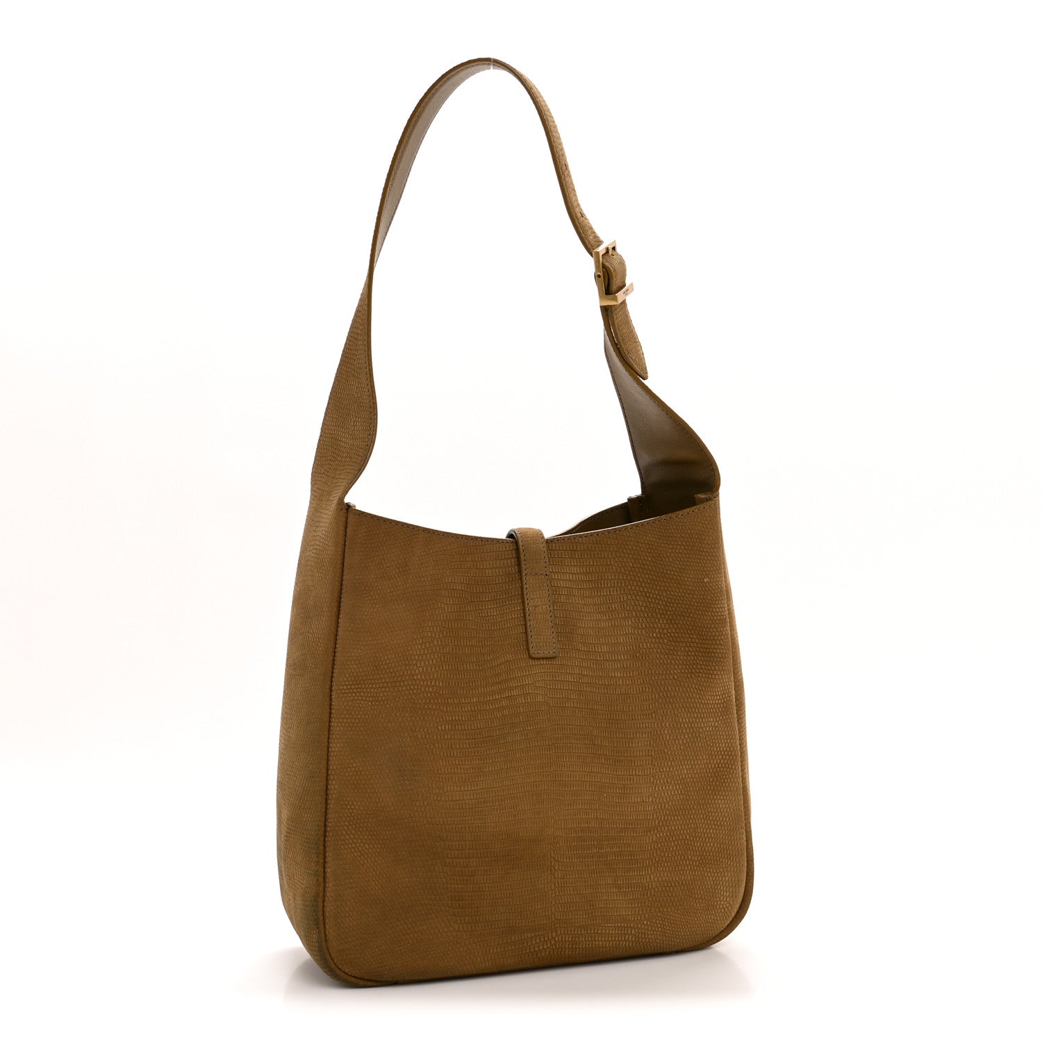 Saint Laurent Calfskin Lizard Embossed Small Le 5 A 7 Soft Hobo Dark Pistachio 3 of 12