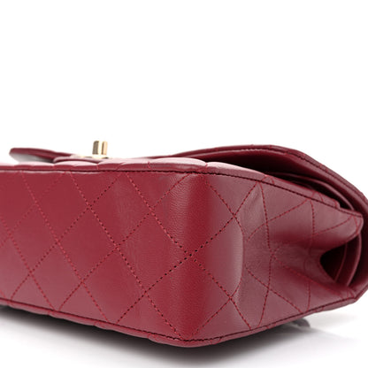 Chanel Lambskin Quilted Small Double Flap Burgundy 10 of 11